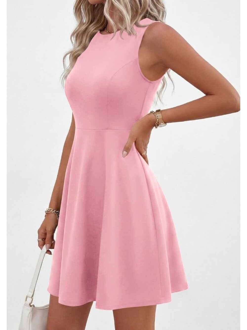 〽️Women's Pink Elegant Classy Spring A Line Sleeveless Mini Short Dress